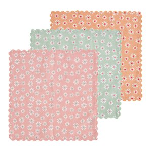 Daisy bloemen servet mix kleuren 40x40 (set van 3)