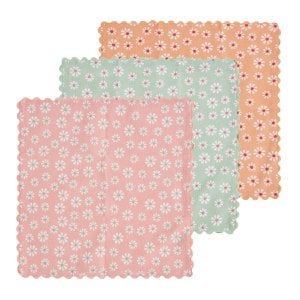 Daisy bloemen servet mix kleuren 40x40 (set van 3)