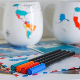 Multicolored ceramic pens in a set, suitable for office and creative use.