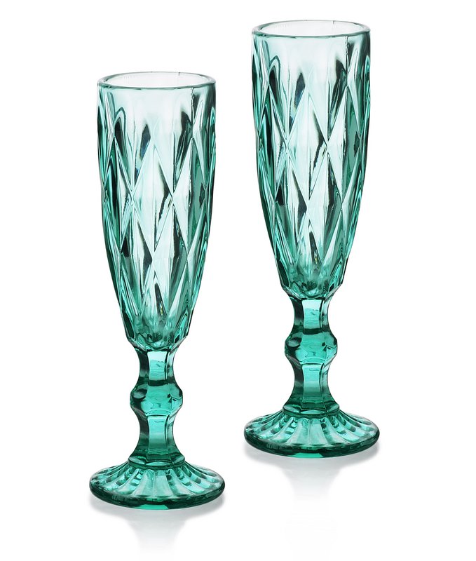 ELISE TURQUISE Set of 6 champagne glasses, 180 ml