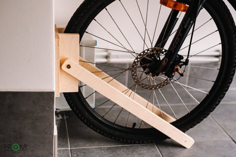 Fahrradständer, Fahrradwandständer aus Holz
