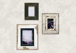 Violette - Composition of 3 reclaimed wood frames
