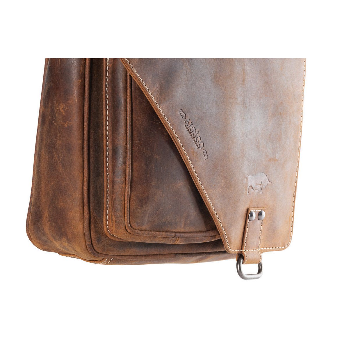 Umhängetasche in 3 Farben Buffalo -Leder mit einem Wickelventil und zwei Magnetverschlüssen - Crossbody -Tasche
