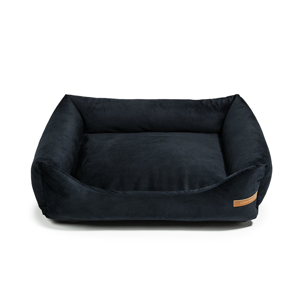 Cama para perros "Otto" negra con colchón ortopédico