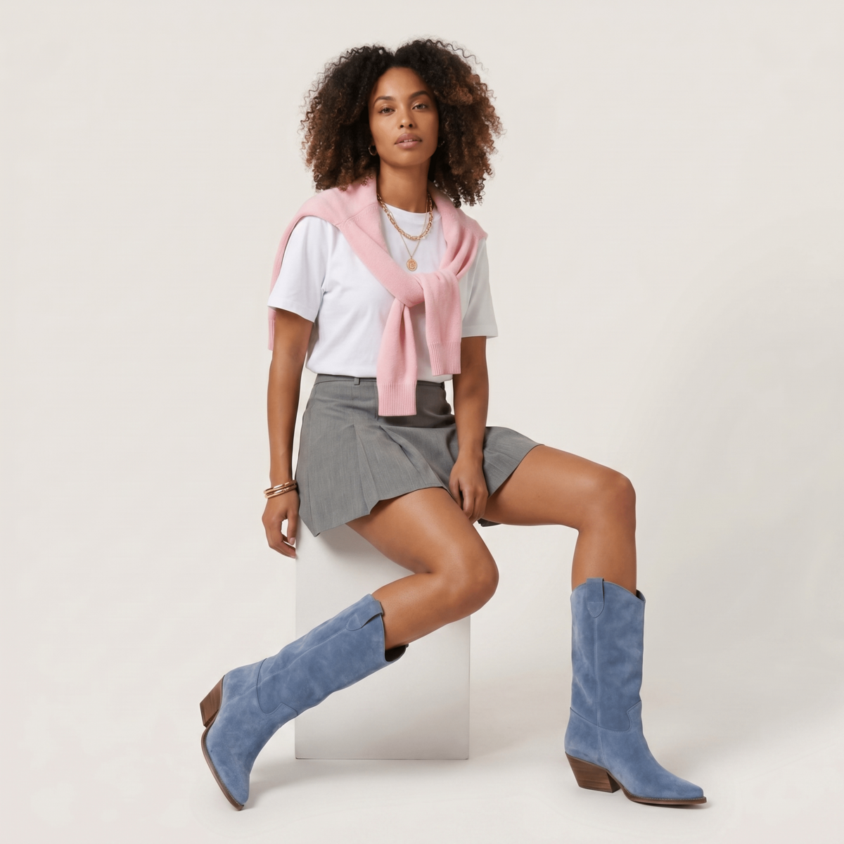 Noa Blue Jeans Texan Boots