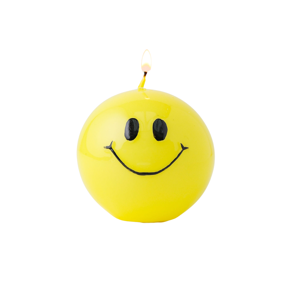 Smiley Kaars – 7,5 cm – Heißes Gelb
