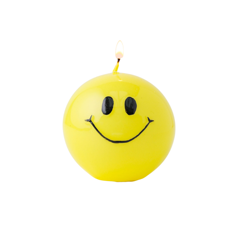 Smiley Kaars – 7,5 cm – Heißes Gelb
