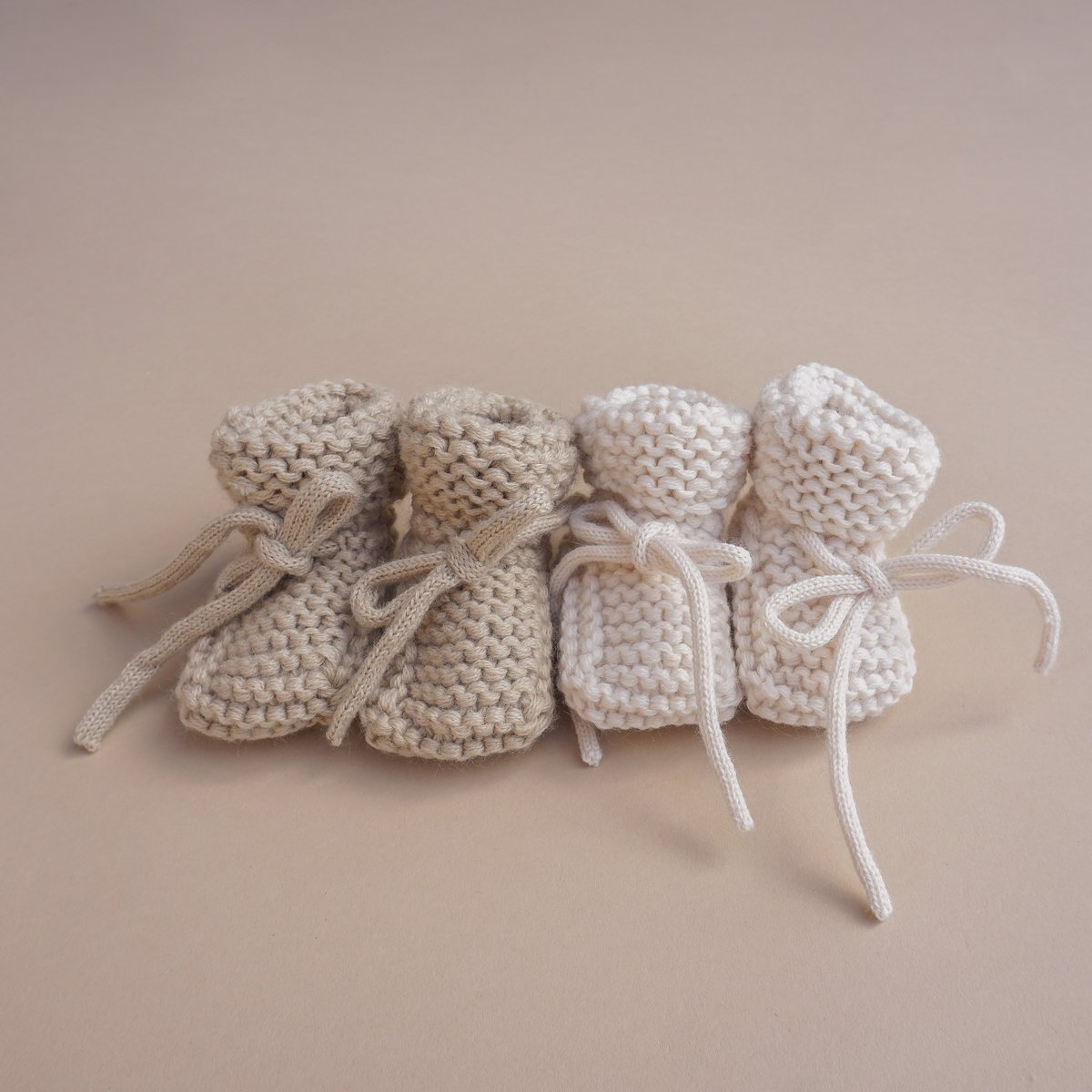 Patucos Bebe Tejidos | Botitas De Bebe | Botines gruesos para bebé | Crudo