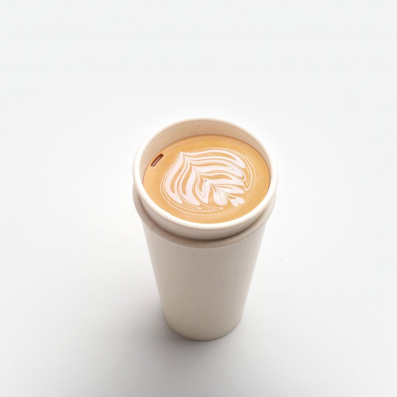 ''Take Out'' Biomasse Kaffekrus-Naturlig Hvid 350ml