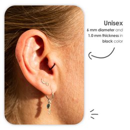 Zwarte Chirurgisch Stalen Ring Piercing — Oorbellen Ringetje Geschikt voor Helix Tragus Septum Lip Neus Wenkbrauw Piercings