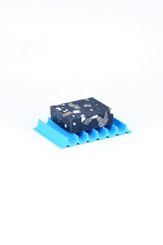 Soap dish made from recycled PET ocean blue wave