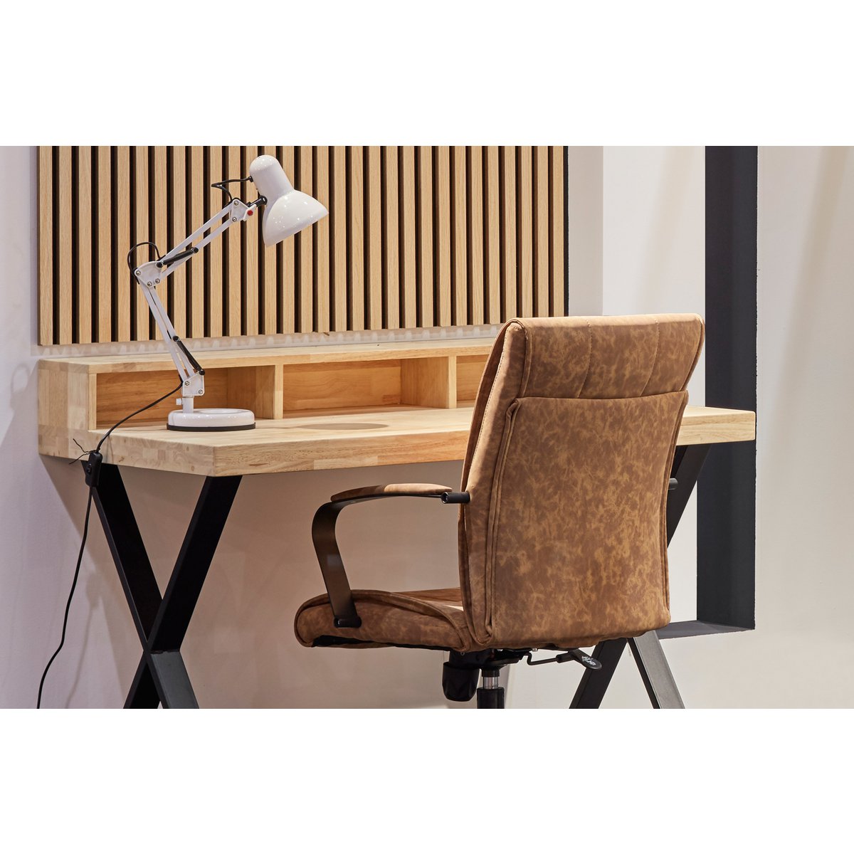 X-LOFT STUDIETAFEL NOORDSE EIKEN / ZWART. OK1205 (8472)