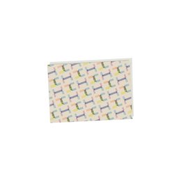 Postcard with a repeating pattern of colorful "HiHi" text on a light background, suitable for sending creative notes to friends.