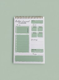 Planificador Bullet Journal de objetivos diarios - Diseño verde