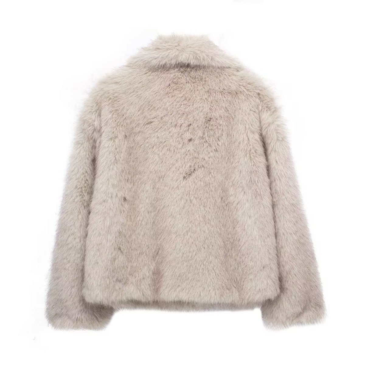 Winter Plush Coat Fashion Warm Thicken Fluffy Lapel Jacket Outwear Casual Long Sleeve Tops Womens Clothing