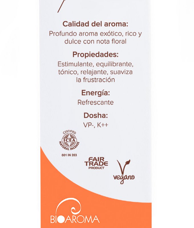 Certificeret økologisk BioAroma Energy røgelse. Ayurveda. Fair Trade. Nul spild. 12 stænger.