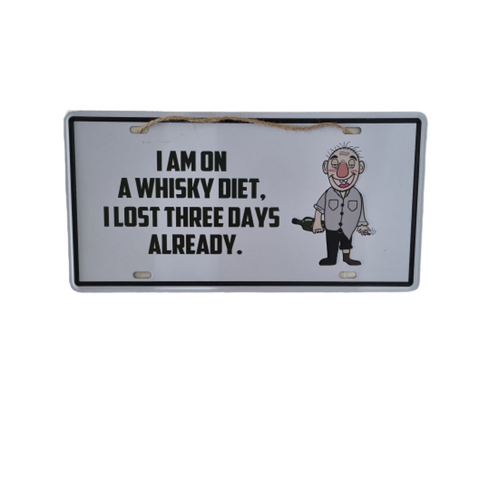 Metalen plaat "Whisky diet"