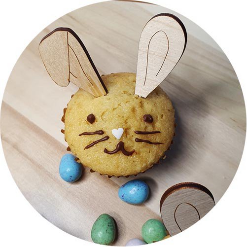 Ostern-Kuchenausstecher aus Holz - 12 Stück in 1 Set