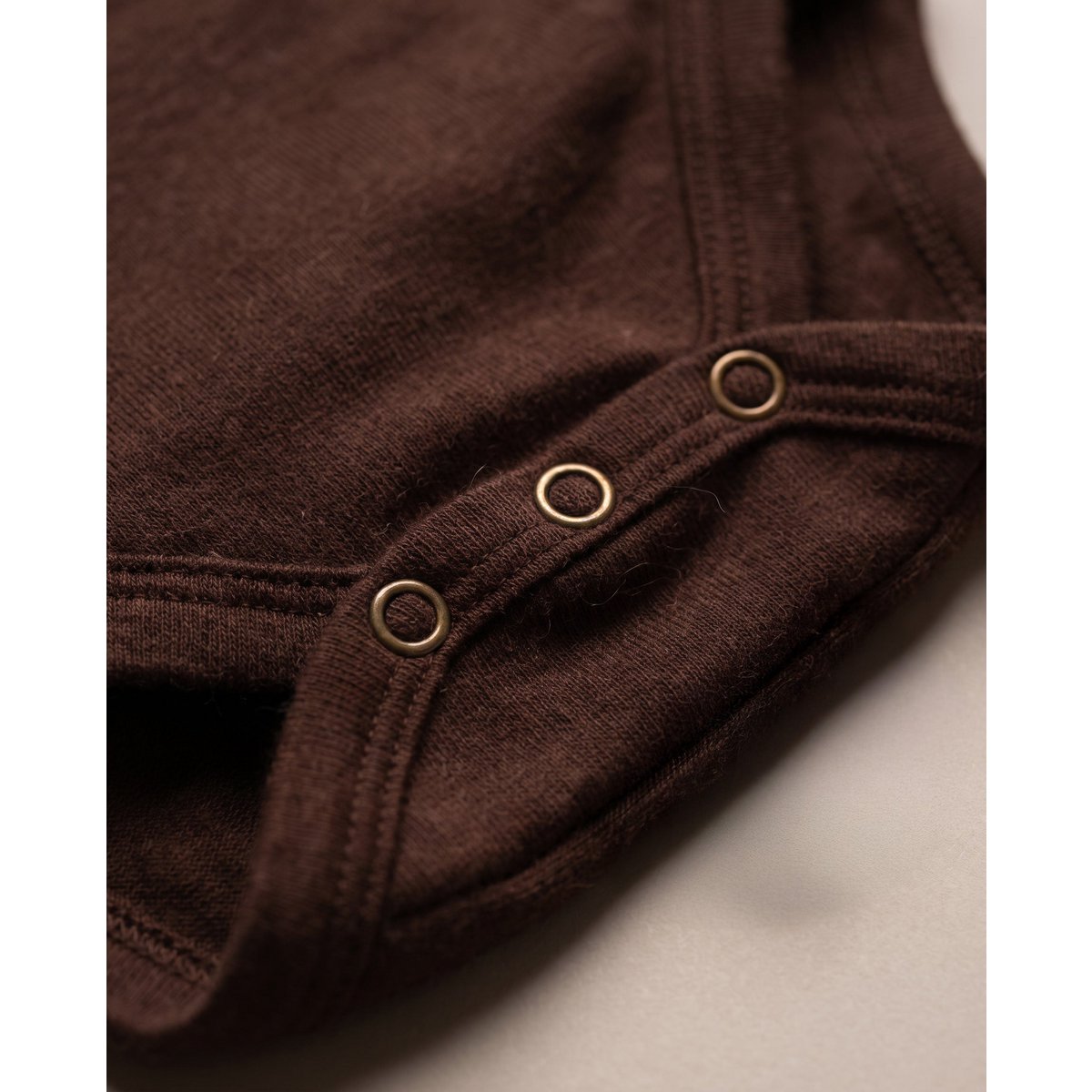 Woolen Wrap romper long sleeves - Merino wool - Chocolate fondant