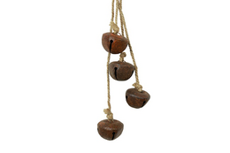 Kersthanger belletjes Jort roest-24x3x3CM