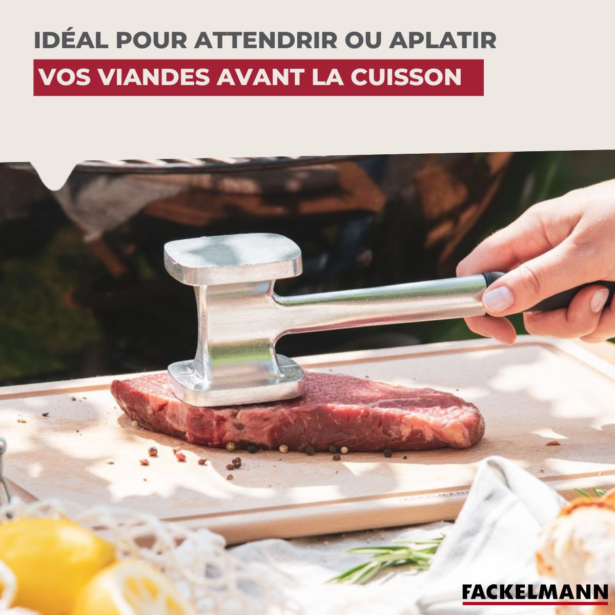 Aluminum meat tenderizer 28 cm Fackelmann Basic
