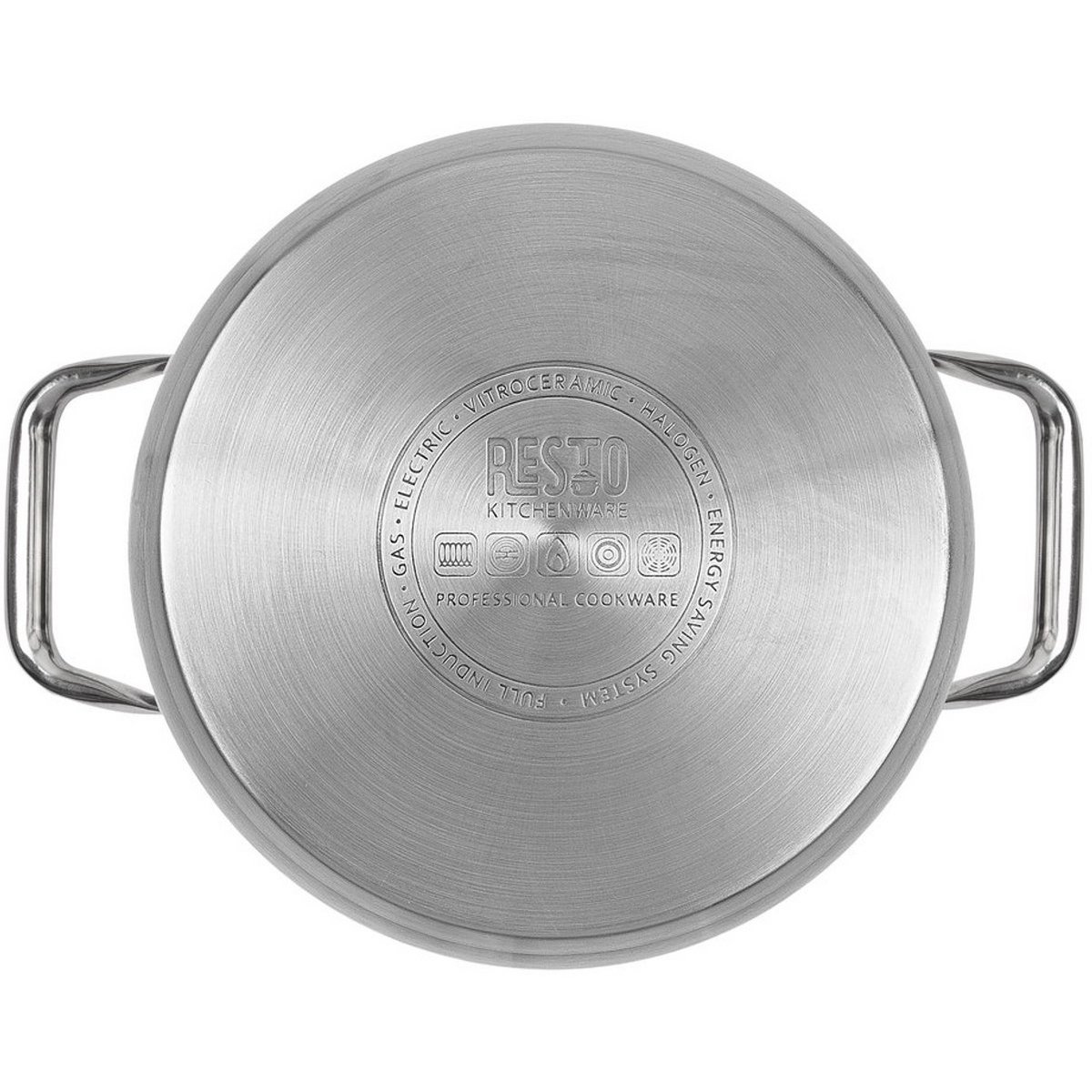 RESTO 92003 Libra Kookpan - 3.6 Liter - Rond Ø20 cm - Roestvrijstaal - Inductie Pan - Braadpan met Glazen Deksel