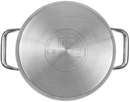 RESTO 92003 Pentola Libra - 3,6 litri - Rotonda Ø20 cm - Acciaio inossidabile - Pentola a induzione - Padella con coperchio in vetro