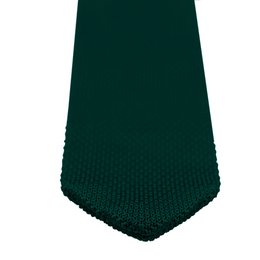 Green knitted tie and pocket square set
