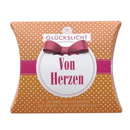 Heldigt lys / I den muntre orange gaveæske med en udstanset sløjfe 🎀 / Prikker / Fra hjertet