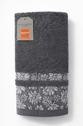 Asciugamani collezione "Daisy" con bordo floreale - cotone 500 g/m²