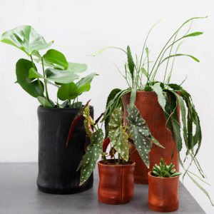 Vase cuir XXL cognac