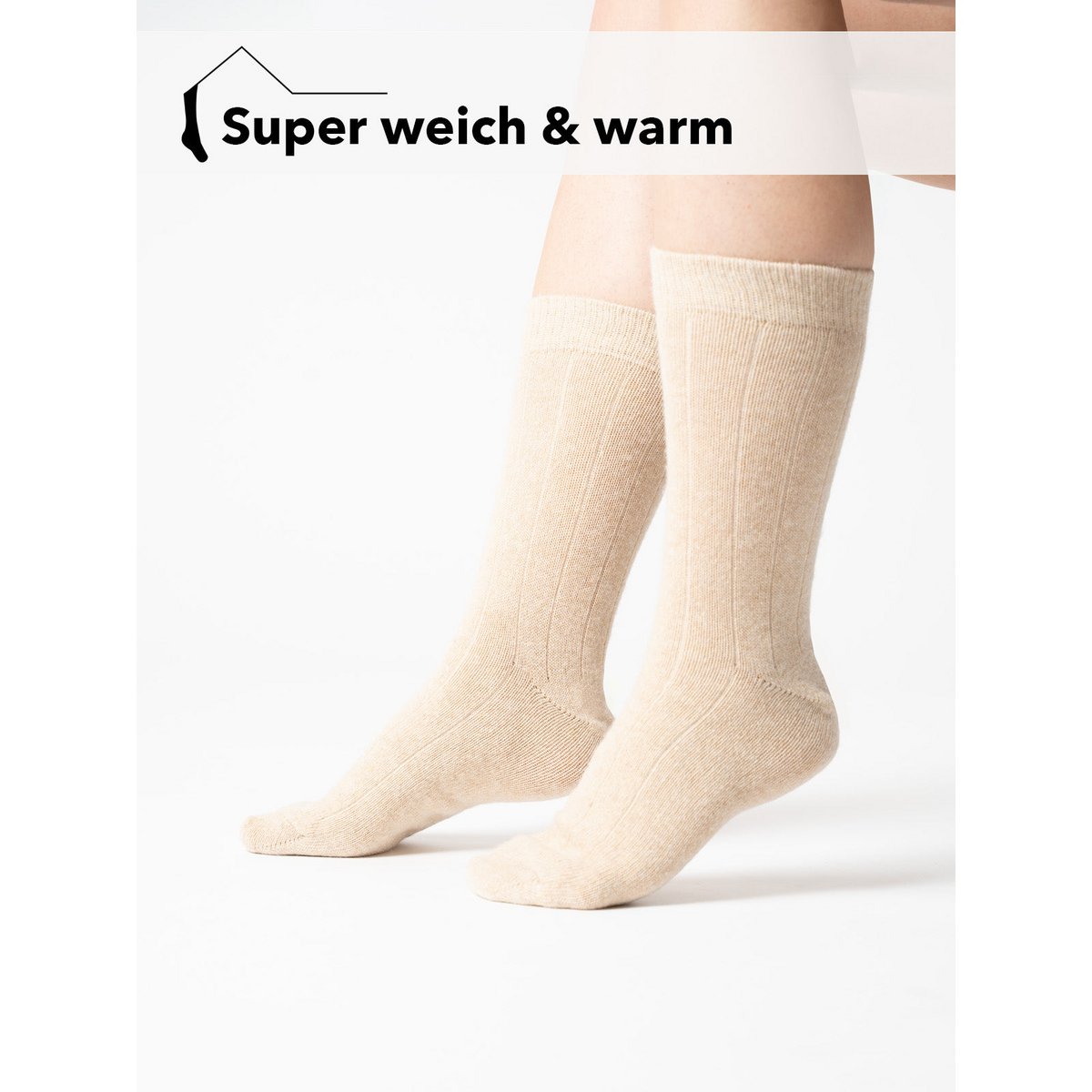 2 paires de chaussettes en laine mérinos avec cachemire