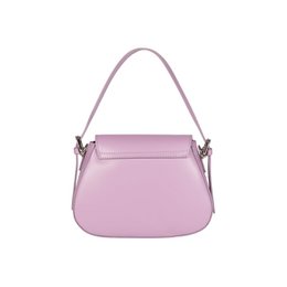 RB1030CI | Borsa Donna a Spalla EMMA con pattina in Vera Pelle Made in Italy. Accessori in metallo Argento Lucido - Colore Lilla - Dimensioni: cm 24 x 18 x 9 + 14,5 (Luce manico)