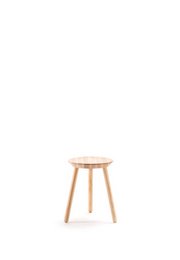 Natural ash wood stool with simple, minimalist design.