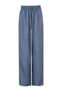 Blaue Hose mit weitem Bein im Denim-Stil