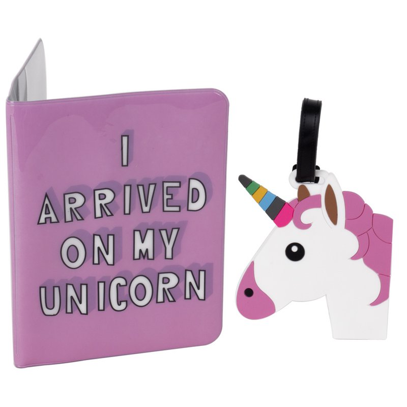 PASSPORT HOLDER AND ID TRAVEL UNICORN AND PINEAPPLE HF