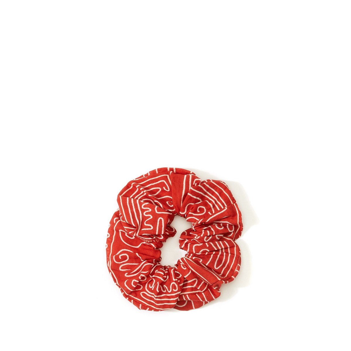Red Abstract Print Scrunchie
