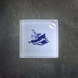 Mouchoir en coton blanc coupe/bateau