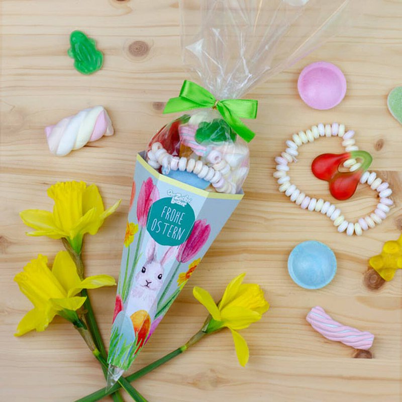 Cono di zucchero Buona Pasqua Mix di caramelle colorate