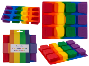 Silicone ice cube tray, Love is Love,