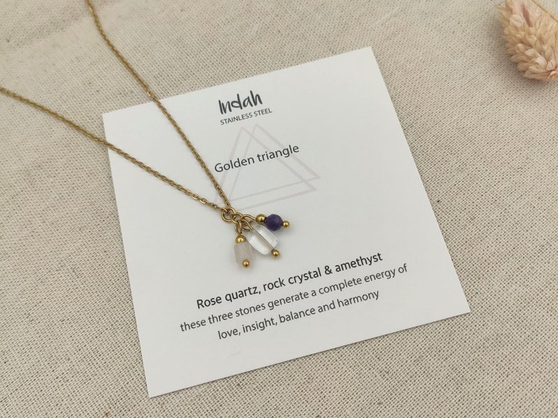 Ketting rock, gouden driehoek, zilver en goud
