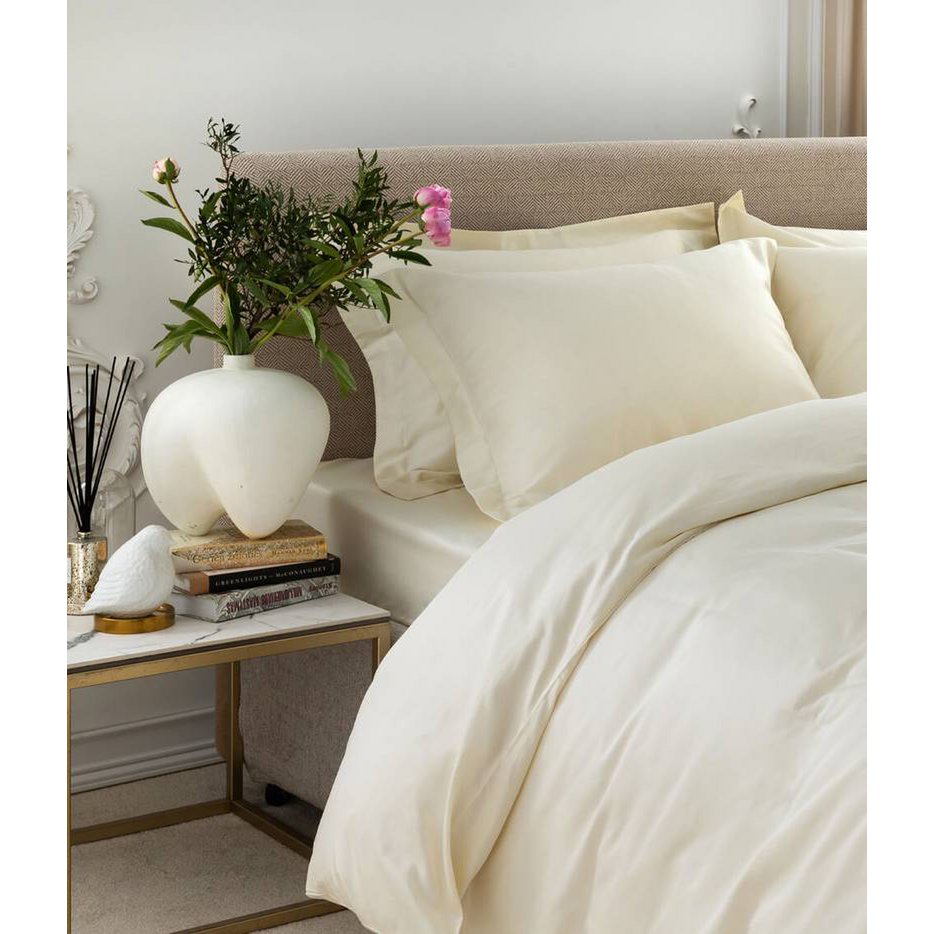 Satijnen beddengoedset Solid Antiek Wit