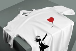 Banksy's Graffiti T-shirt Unisex - Girl With Red Balloon
