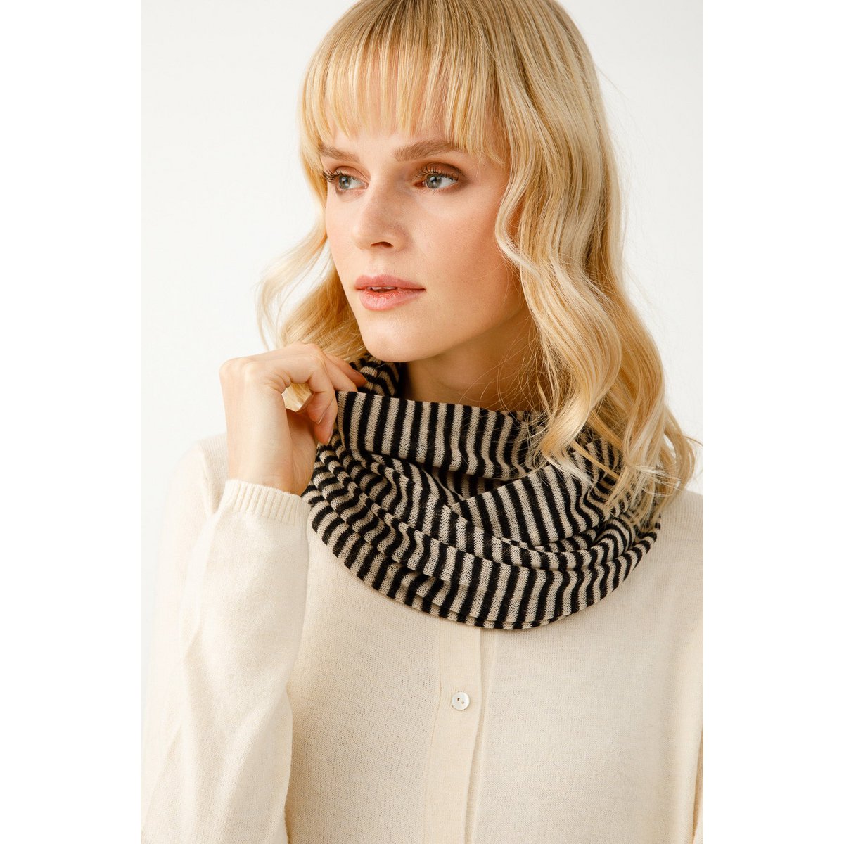 EPHESUS SCARF BLACK-BEIGE