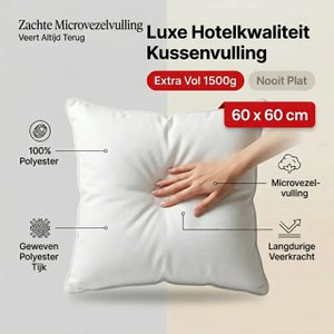 Cushion Insert / Binnenkussen – 60x60cm – Microfiber 1500g – 100% Polyester – Urbane Hide