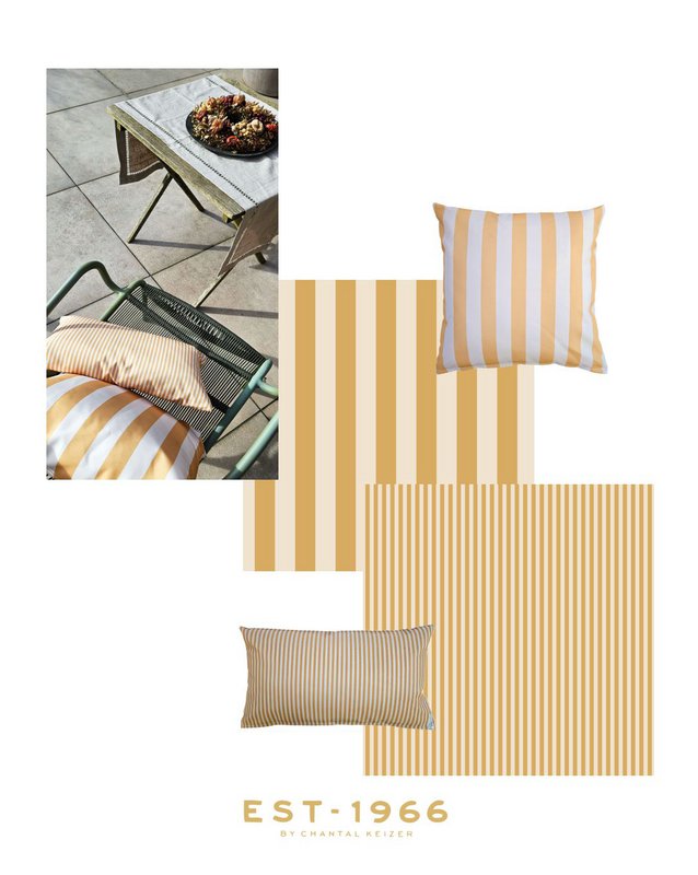 Buitenkussen Stripe Yellow | 50-50 cm