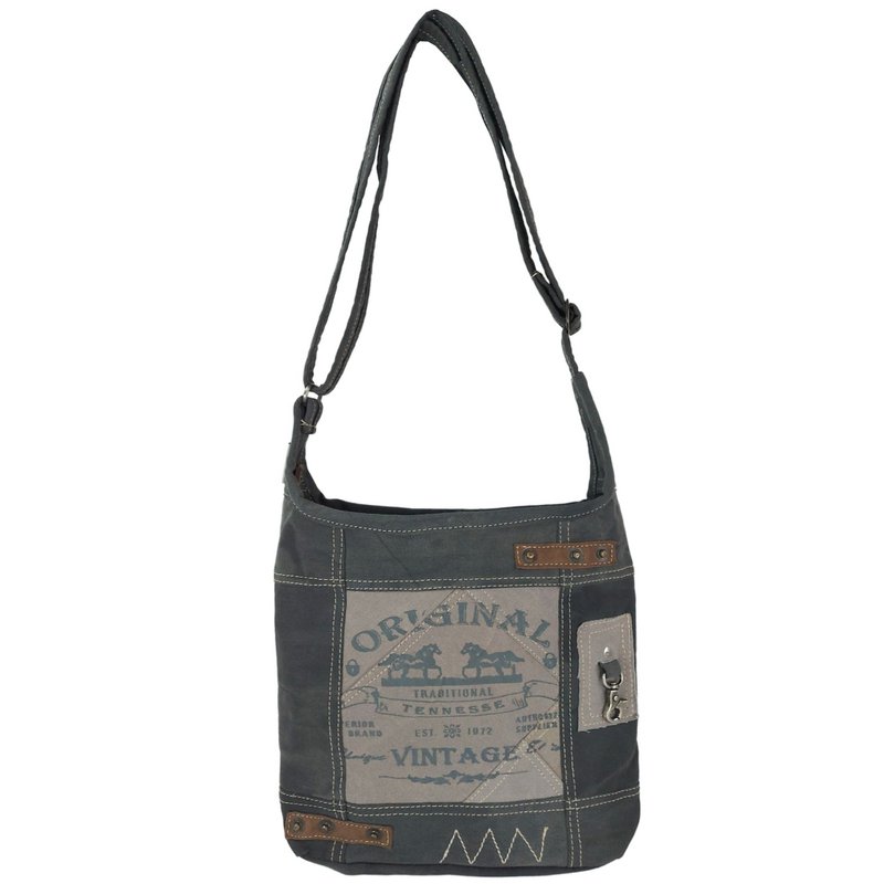 Borsa a tracolla Sunsa. Borsa a marsupio in cotone intrecciato. Borsa a tracolla donna/ragazza con manico regolabile. Borsa in tessuto leggera e capiente con chiusura a zip.
