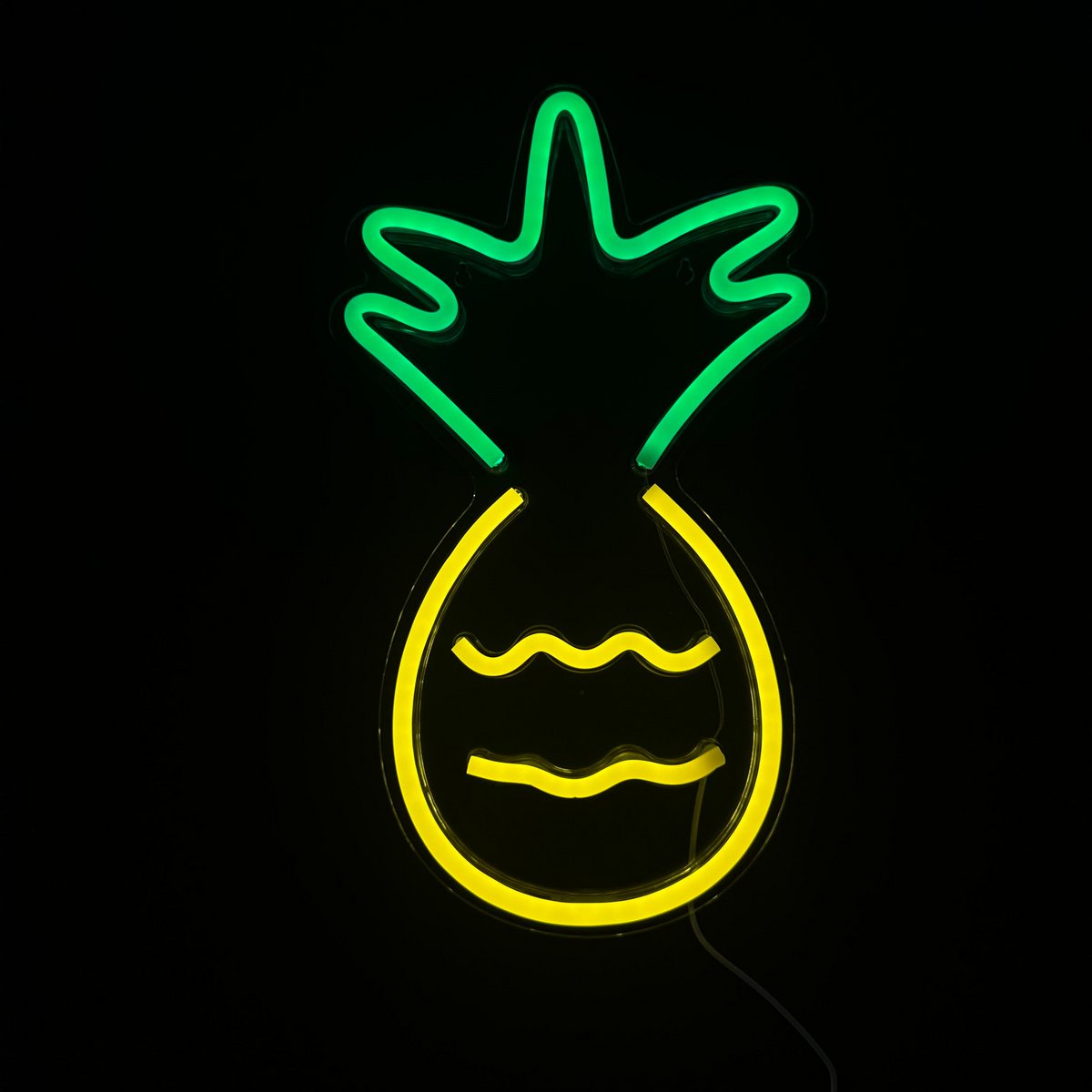 Neonlampe - Ananas - Inkl. Ophanghaakjes - Neonskilt - 33 x 25 cm