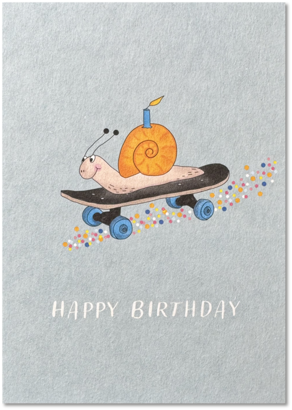 Snail with skateboard