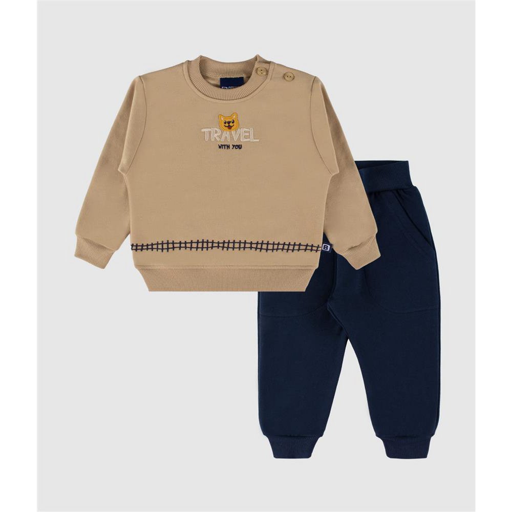 Set aus gemütlichem Sweatshirt und Jogginghose mit Stickerei